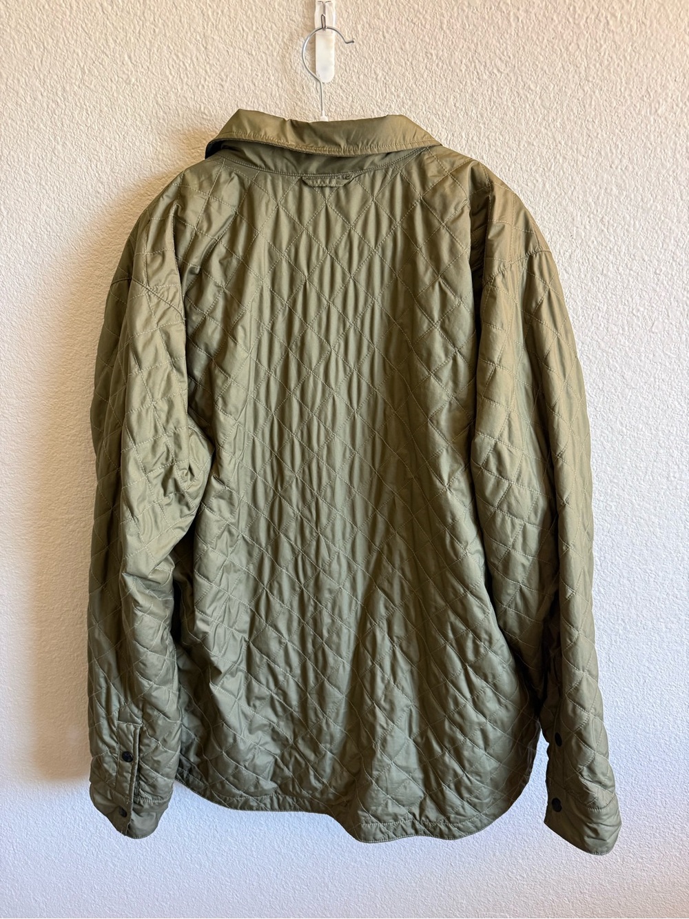 The North Face Men’s Quilted Olive Green Reversible Button Snap Jacket XL - Picture 6 of 12
